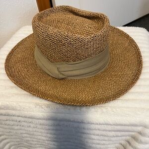 Stetson Brown Straw Hat with Tan Band New Unisex